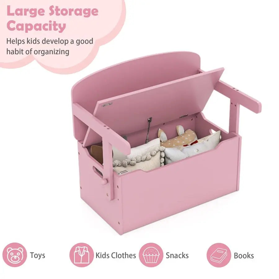 2 in 1 Toddler Table and Chair Set Convertible Storage Bench Toy Box