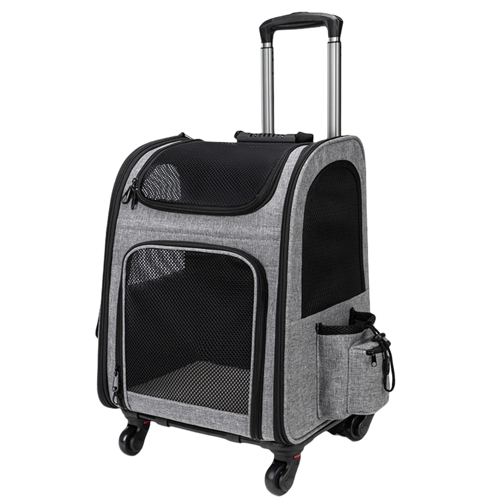Extra Large Pet Carrier Backpack with Wheels Expandable Foldable Travel Trolley for Cats and Small Dogs