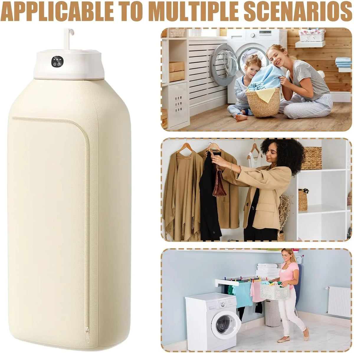Portable Clothes Dryer with Timer and Drying Bag, Compact Electric Dryer for Travel and Small Spaces