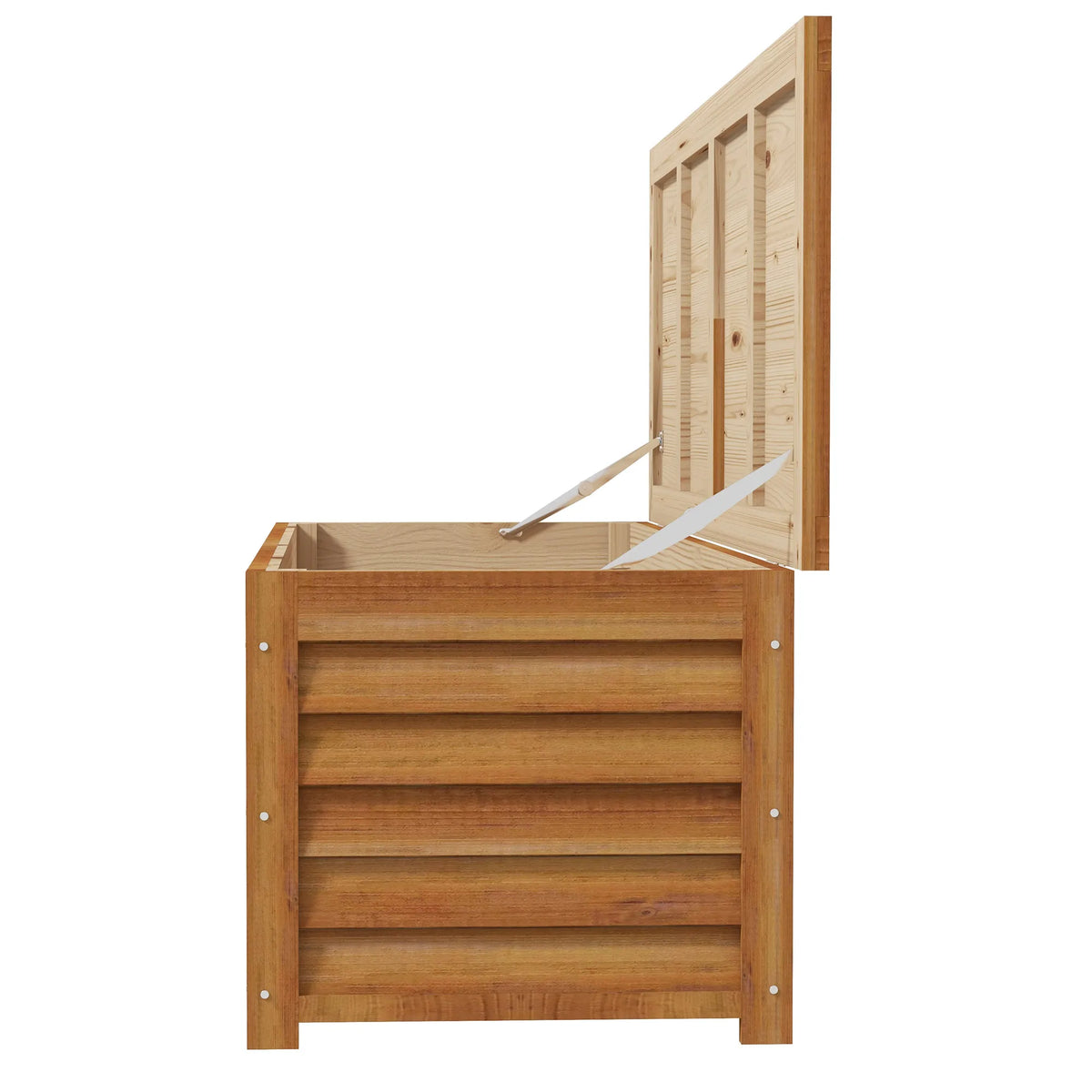 292L Wooden Garden Storage Box, Outdoor Deck Box for Patio and Poolside, Light Brown