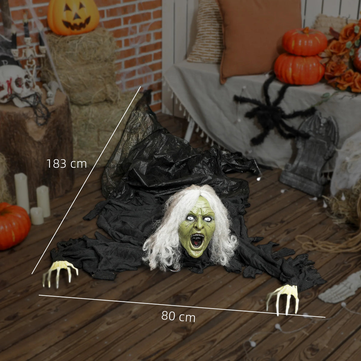 183cm Life Size Scary Halloween Decorations, Battery Operated
