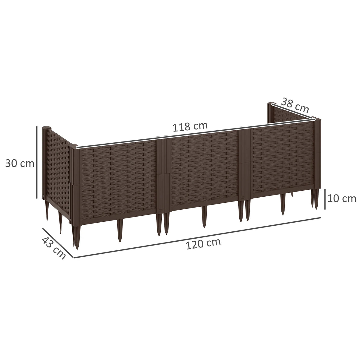 Plastic Raised Garden Bed, Modular Outdoor Planter Box for Flowers, Vegetables