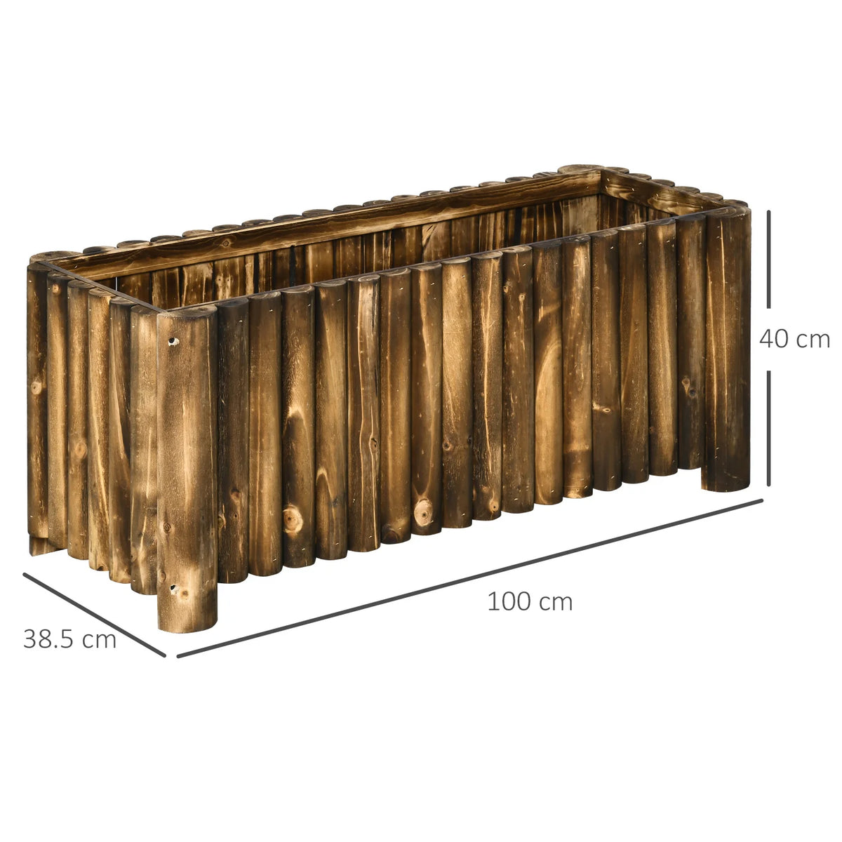 Raised Flower Bed, Wooden Rectangular Planter Box on 4 Legs