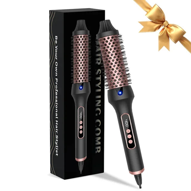 ​Heated Styling Brush 3-In-1 Ionic Hair Curler/Straightener with Anti-Scald Electric Curl Wand Curling Iron Hair Styling Tools