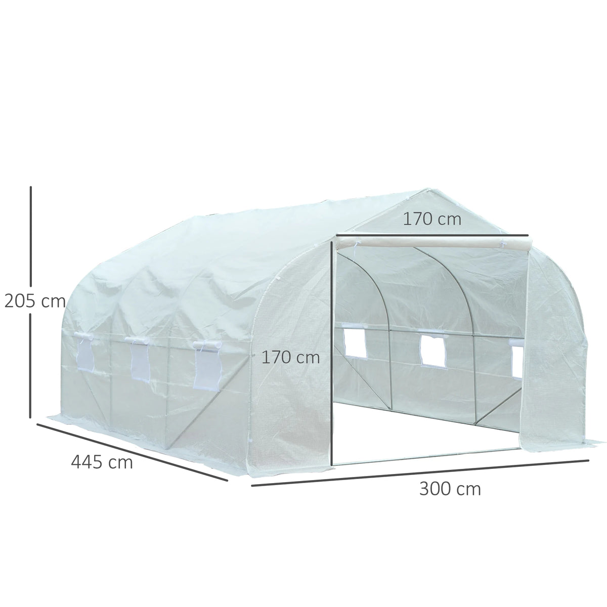 Walk-In Polytunnel Greenhouse, Warm House Garden Tunnel Shelter Plant Shed with Door and Windows