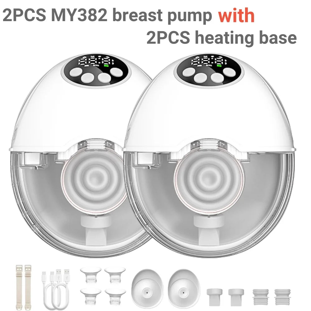Breast Pump Electric Handsfree BPA Free with Heating & UV Sterilize Lid Optional Wireless Upgrade Wearable Breastfeeding Pump