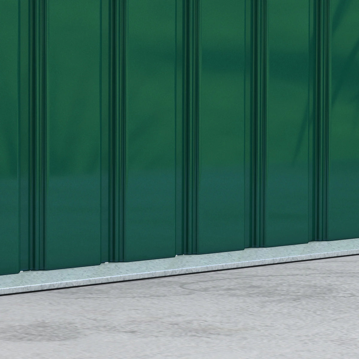 Galvanised Steel Garden Storage Shed, Dark Green