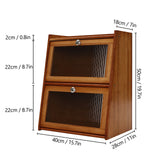 Bamboo Tabletop Storage Cabinet with Flap Door | 40x28x50cm Multi-Use Sideboard for Kitchen Bedroom Home