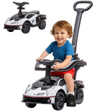 2 in 1 Kids Ride On Push Car Toddler Foot to Floor Car with Detachable Handle and Guardrails Green