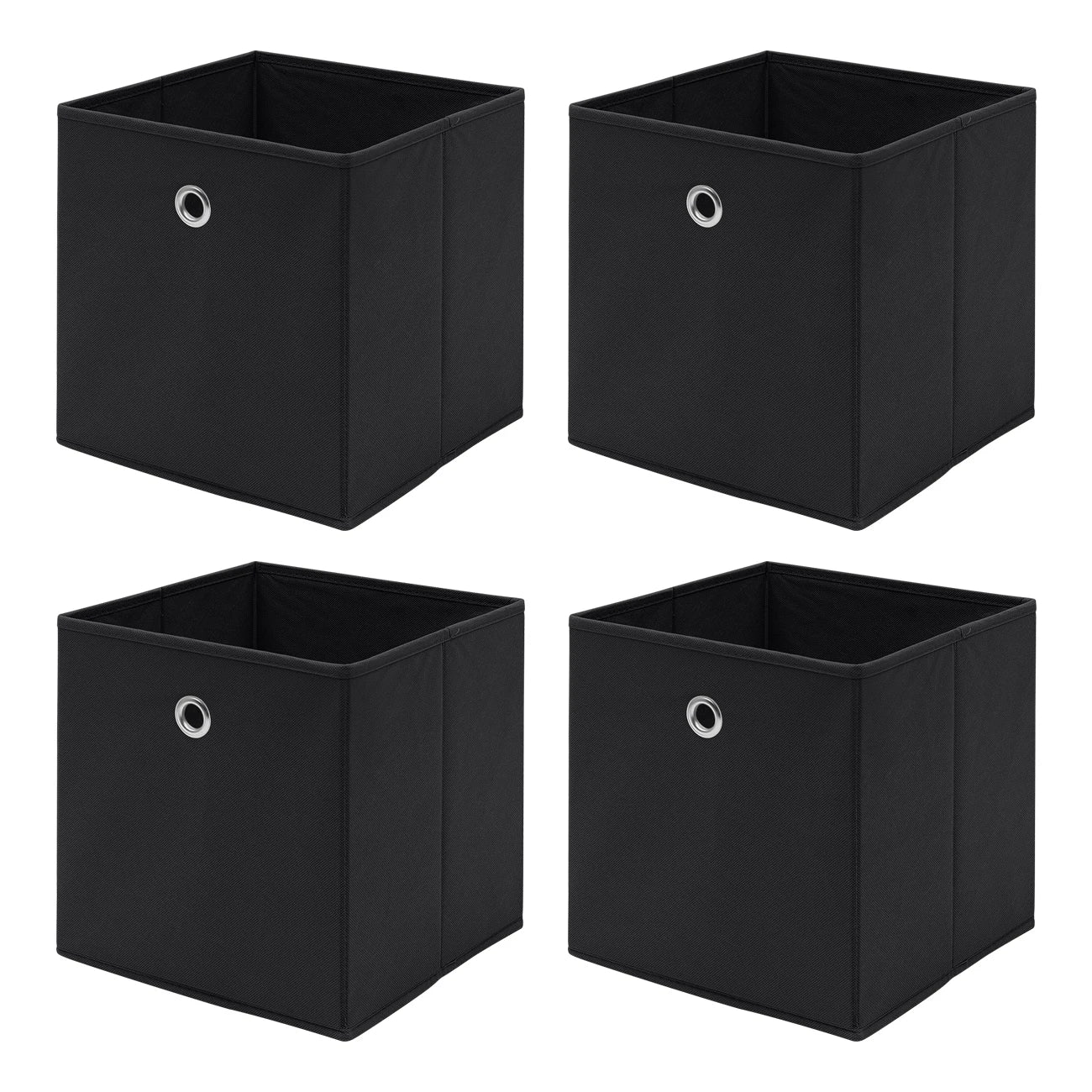Pack of 4 Foldable Fabric Storage Cubes Boxes Non-Woven Wardrobe Organiser for Home Bedroom Closet