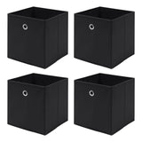 Pack of 4 Foldable Fabric Storage Cubes Boxes Non-Woven Wardrobe Organiser for Home Bedroom Closet