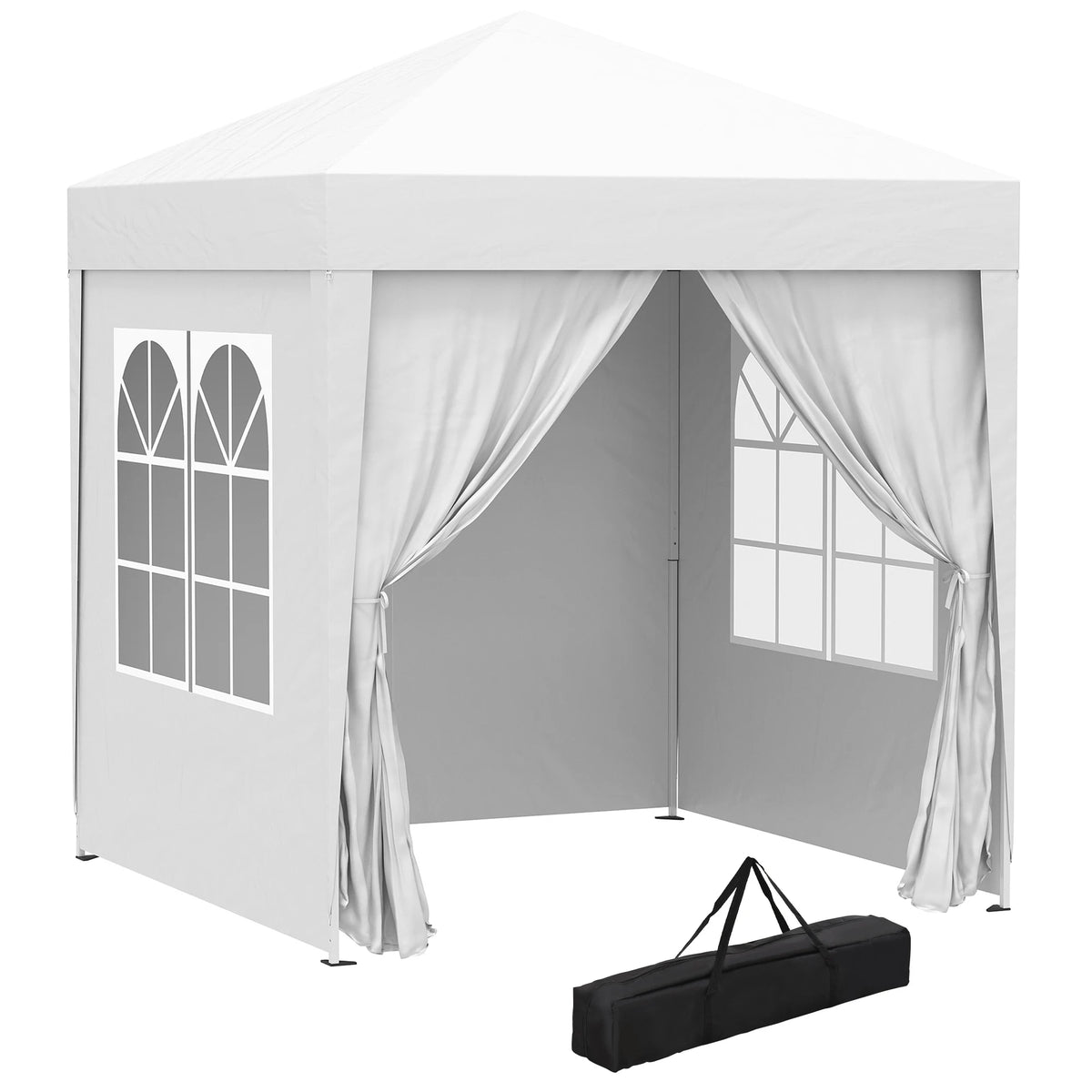 2 x 2 m Garden Pop Up Gazebo, Wedding Party Tent Marquee, Water Resistant Awning Canopy, Blue