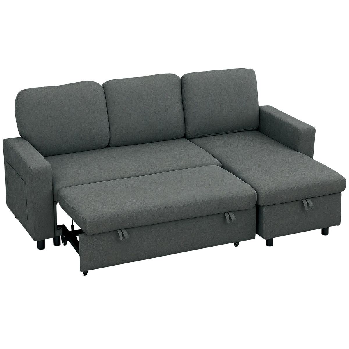 Corner sofa pulled out into a double bed surface
