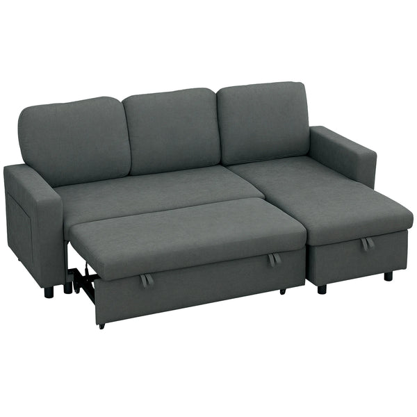 Corner sofa pulled out into a double bed surface