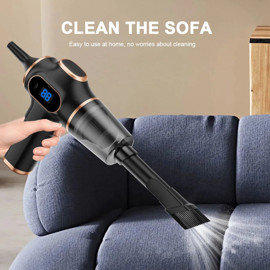 Mini Wireless Car Vacuum Cleaner 60W Cordless Handheld HEPA Bagless for Car Home Sofa Carpet Office