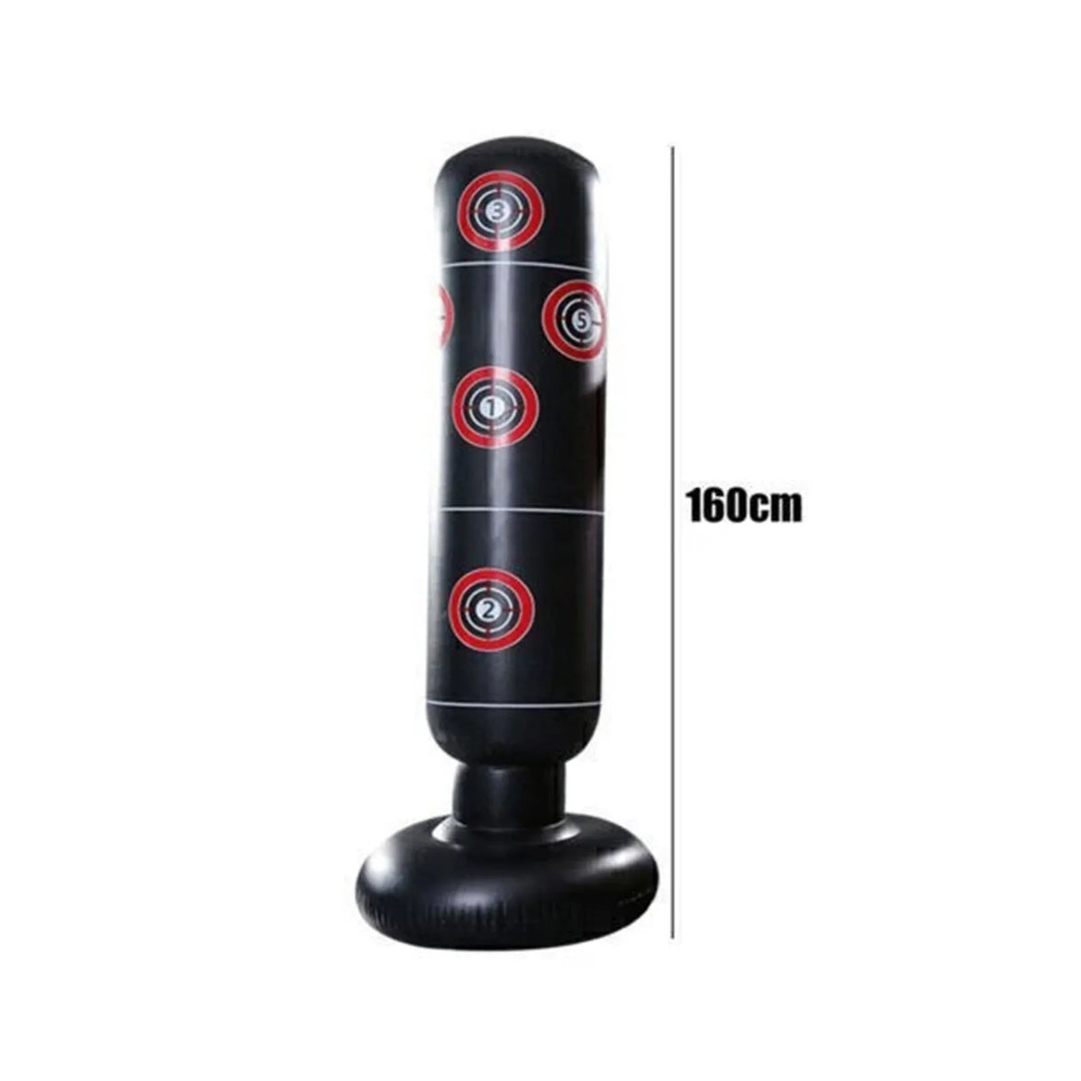 160cm Inflatable Punch Bag Free Standing Boxing Target with Numbered Zones for Kids Adults Training