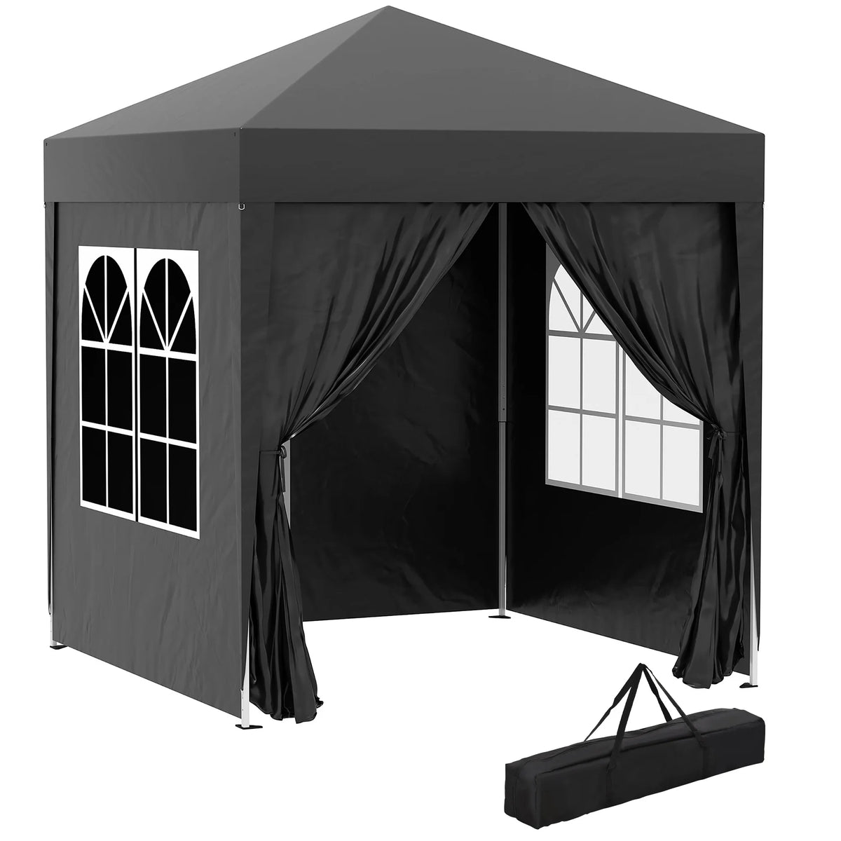 2 x 2 m Garden Pop Up Gazebo, Wedding Party Tent Marquee, Water Resistant Awning Canopy, Blue