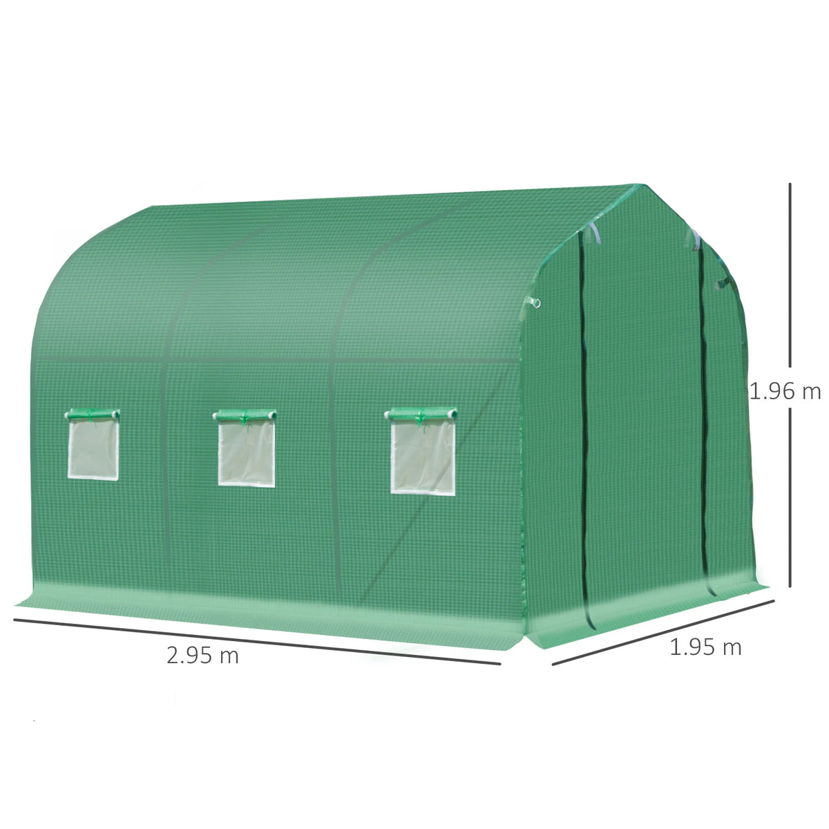 Walk-In Polytunnel Round / Gable Top Garden Greenhouse Heat Shed 3 x 2 x 2m