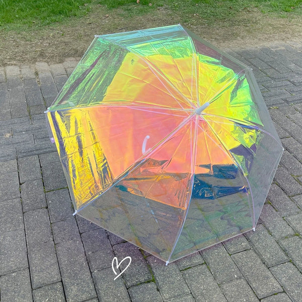 Holographic Straight Umbrella, Iridescent Sun and Rain Umbrella