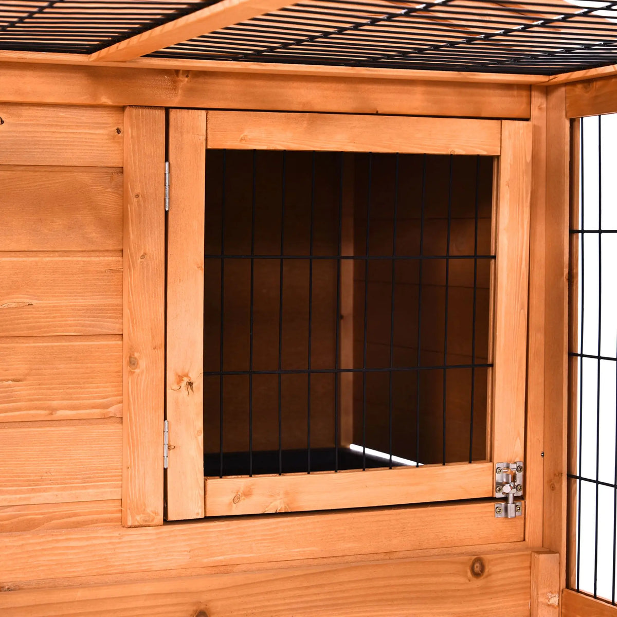 Wooden Rabbit Hutch with Extra Large Run Detachable Design Openable Roofs and Pull Out Tray