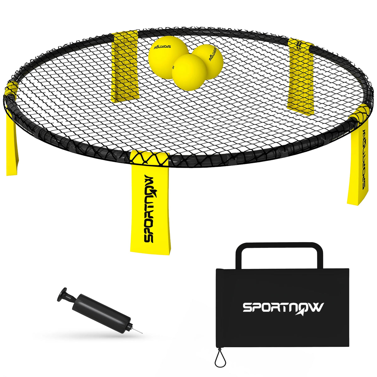 Spike Game Set with Net, 3 Balls, Pump and Carry Bag