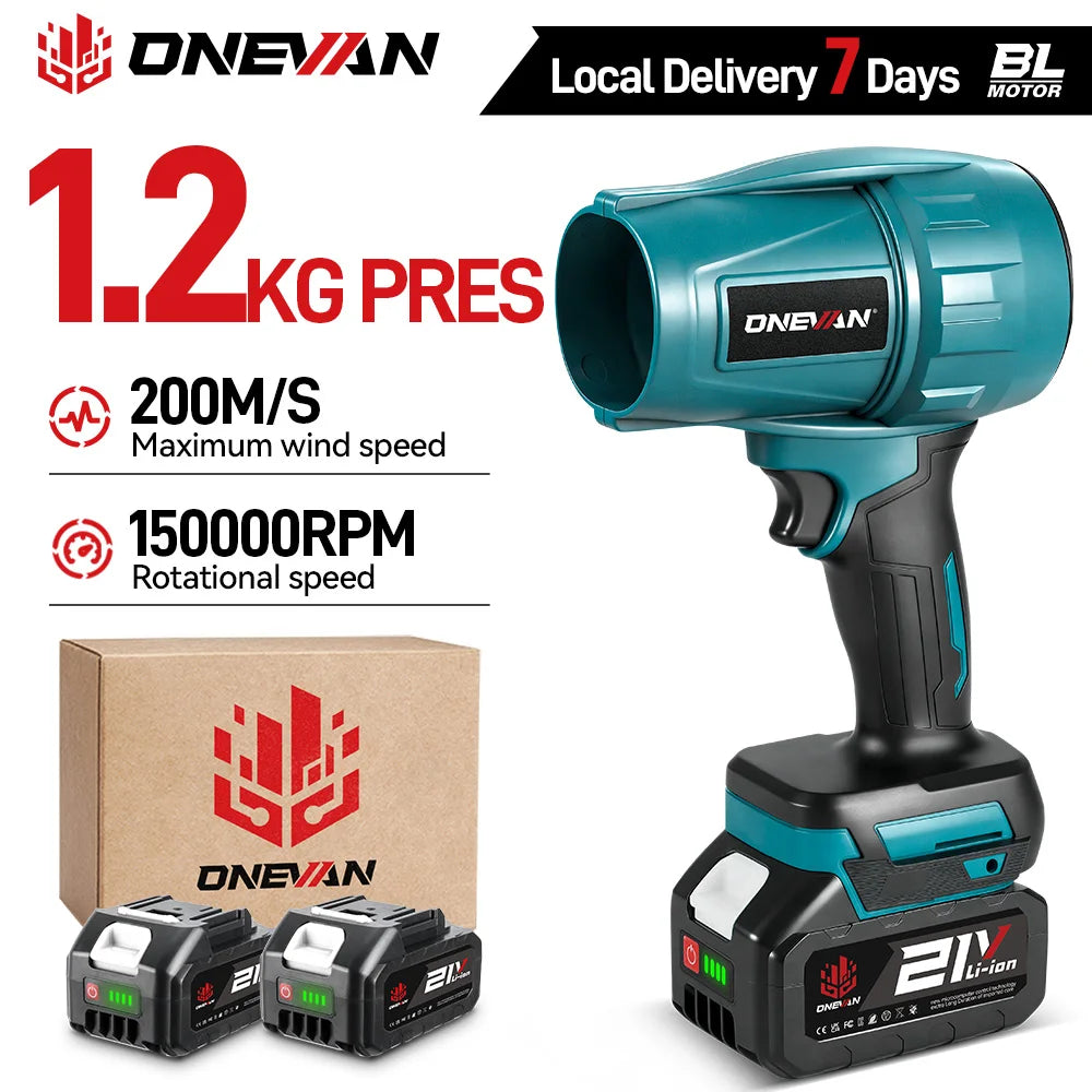 Brushless Cordless Turbo Jet Blower 2000W, Compatible with Makita 18V Batteries