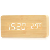 Niditon Wooden LED Alarm Clock | Digital Desk Clock with Temperature Display & 3 Alarms