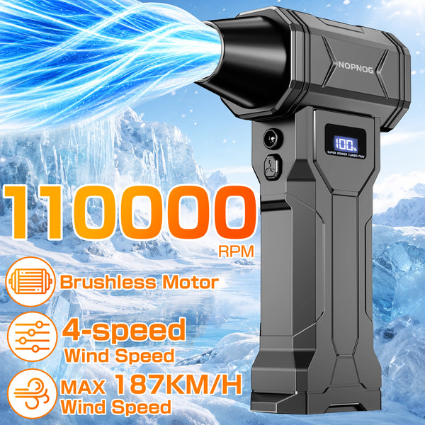 Cordless Mini Turbo Air Blower with Brushless Motor, USB-C Rechargeable Air Duster