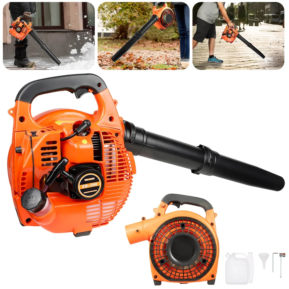 25.4cc 2-Stroke Petrol Leaf Blower, Handheld Garden Blower with 0.9L Tank