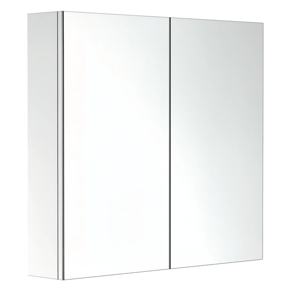 Stainless Steel Bathroom Mirror Cabinet, Double Door Wall Mounted, 60 x 55 x 12 cm