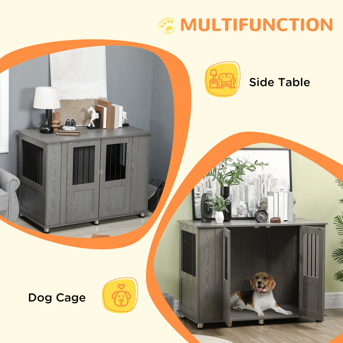 Dog Crate Kennel Cage for Extra Large Dog, Indoor End Table