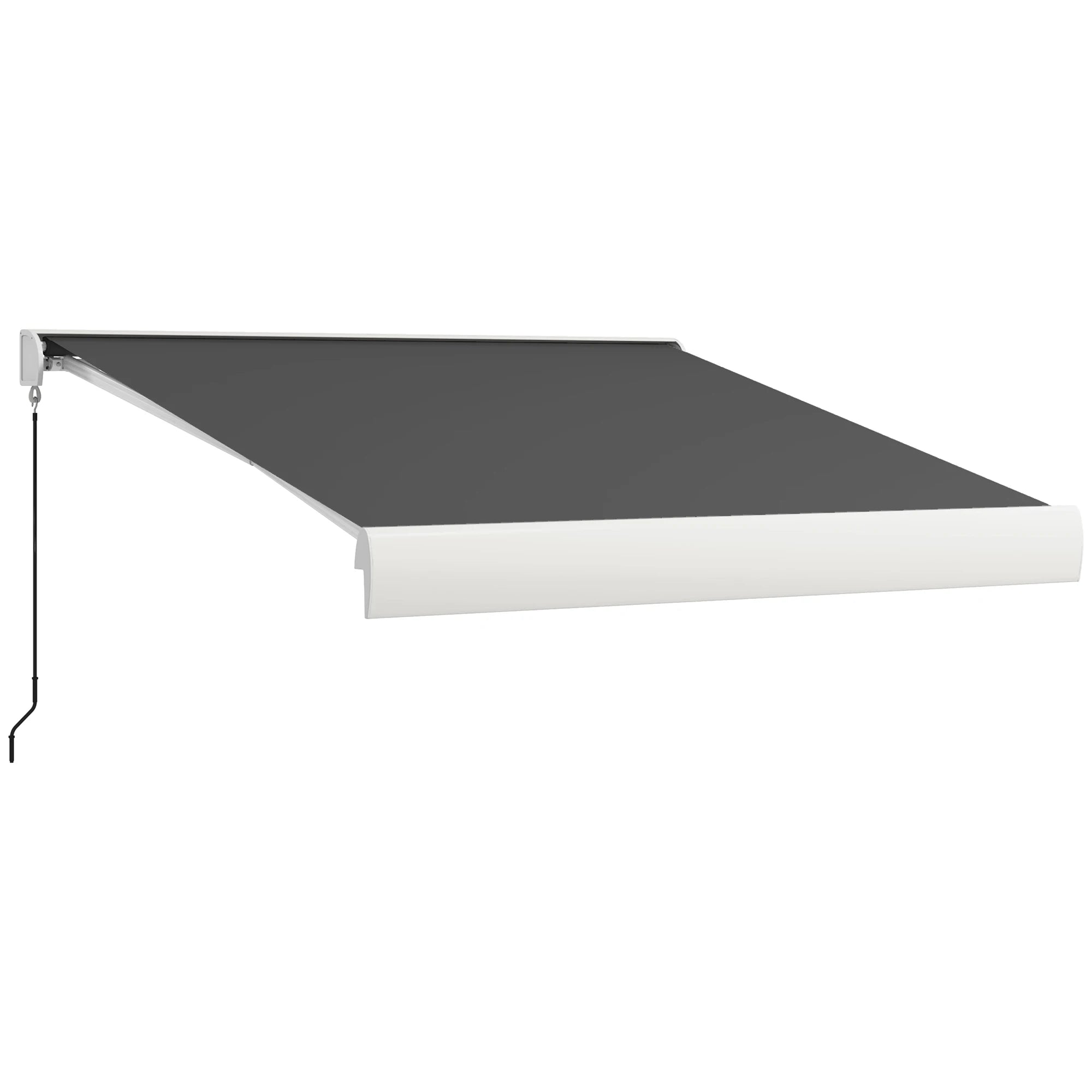 3x2.5m Electric Retractable Awning with Remote Control Aluminium Frame PU Coated Canopy for Patio Door Window Grey