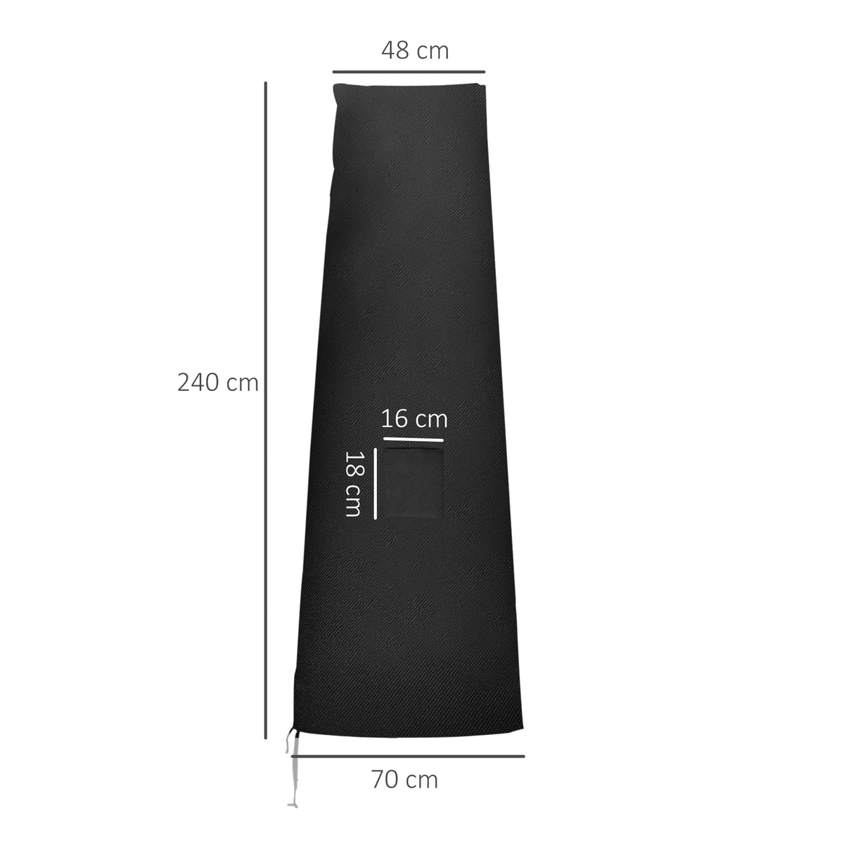 Garden Parasol Cover, Waterproof Outdoor Cantilever Banana Umbrella Protector, 300D Oxford Fabric, 200 x 50/80cm