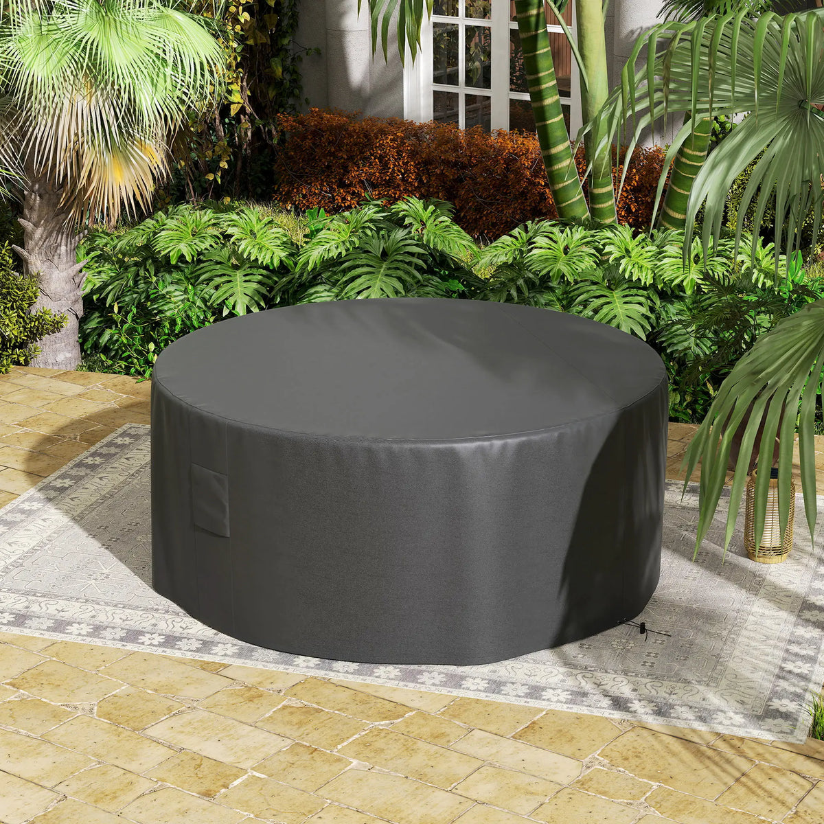 Waterproof Round Patio Set Cover, 600D Garden Furniture Cover