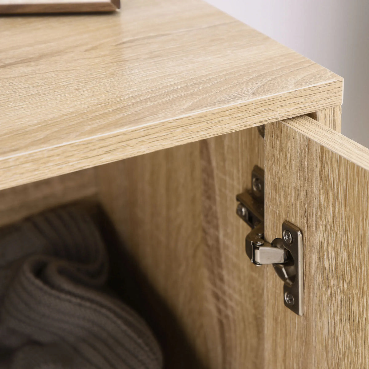 Embossed Arrow Storage Cabinet with Adjustable Shelf, Metal Frame Handles