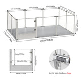 BINGOPAW Acrylic Pet Whelping Pen 6-10 Panels Multiple Sizes Clear Playpen Fence for Guinea Pigs Rabbits Small Animals