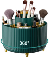 RONSLORE 360° Rotating Makeup Brush Holder | 5-Slot Desktop Organizer for Vanity & Bathroom