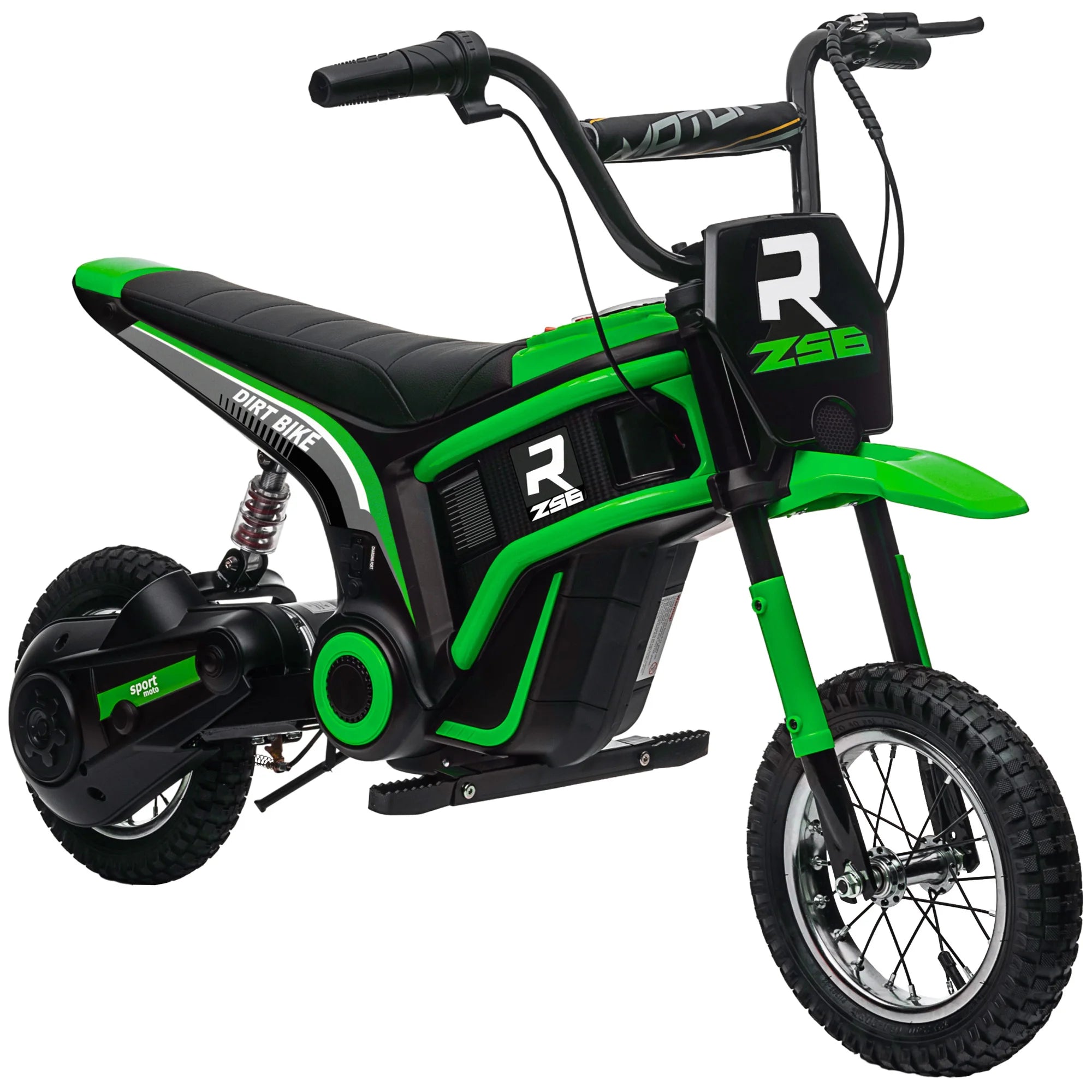 24V Kids Electric Motorbike Ride On with Twist Throttle Music and Horn 12 Inch Wheels Ages 8-12