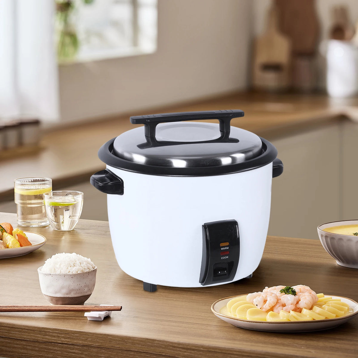 5L Electric Rice Cooker with Steamer, Non-Stick Pot and Automatic Keep Warm
