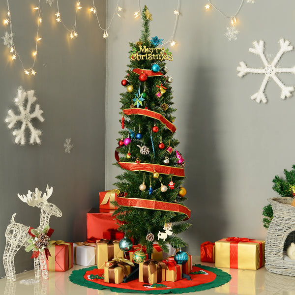 5ft Artificial Christmas Tree with 294 Branch Tips and Plastic Stand, Green