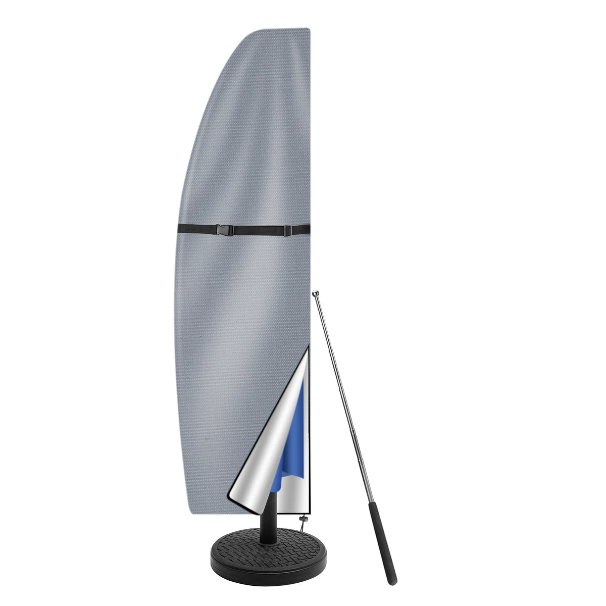 Patio Umbrella Cover for Offset Cantilever Banana Parasols, Waterproof with Zip and Rod