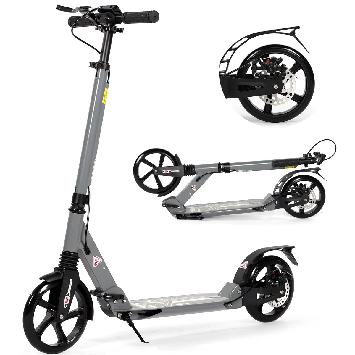 Folding Kick Scooter for Teens and Adults with 200mm Wheels, Disc Brake and Carry Strap