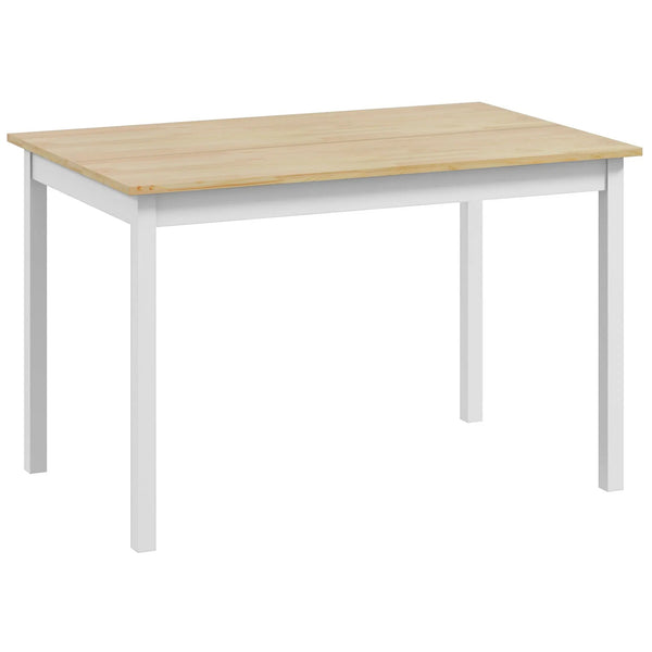Farmhouse Dining Table with Pine Wood Frame for Dining Room, 4-Seater