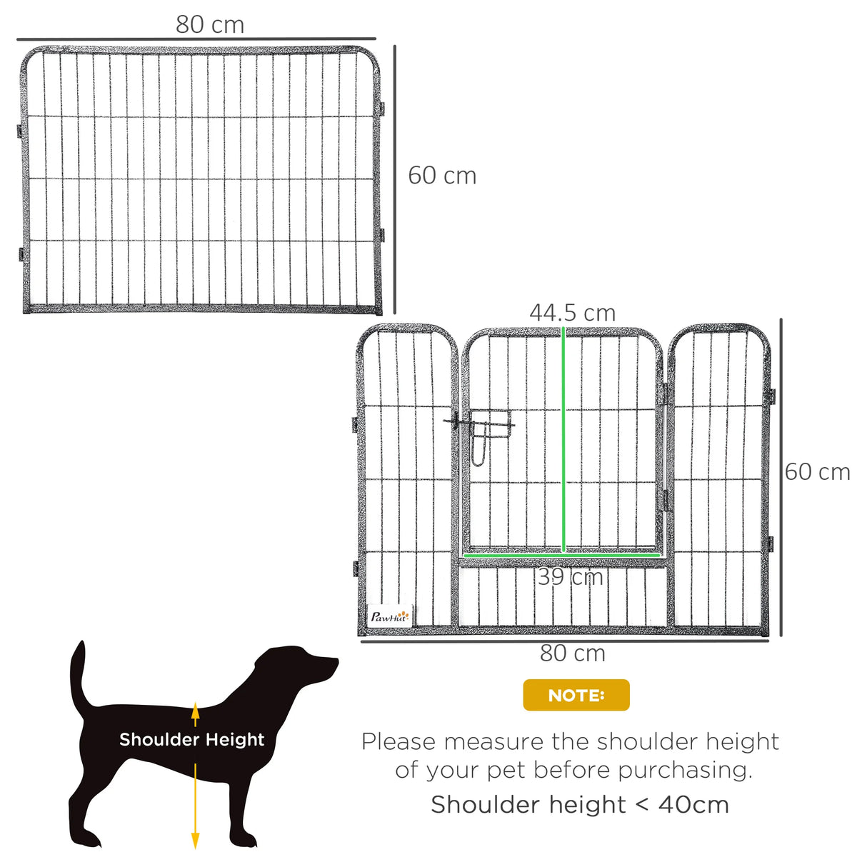 16-Panel Heavy Duty Puppy Play Pen for Small Dogs, 60cm High