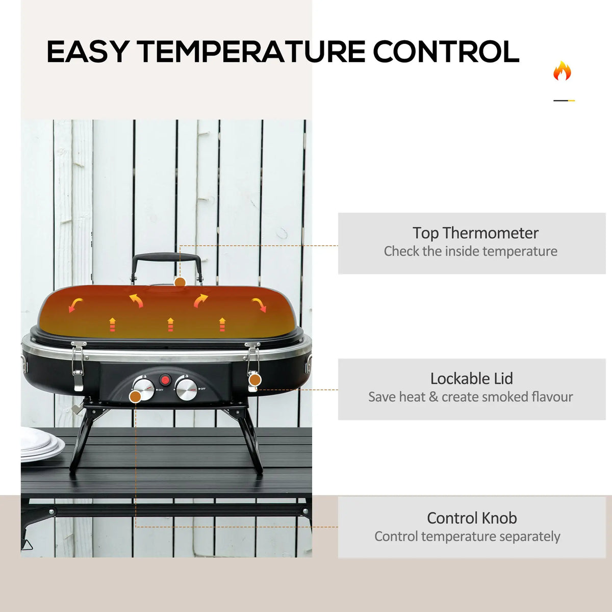 Foldable 2 Burner Gas BBQ Grill w/ 2 Burners for Camping Picnic Cooking