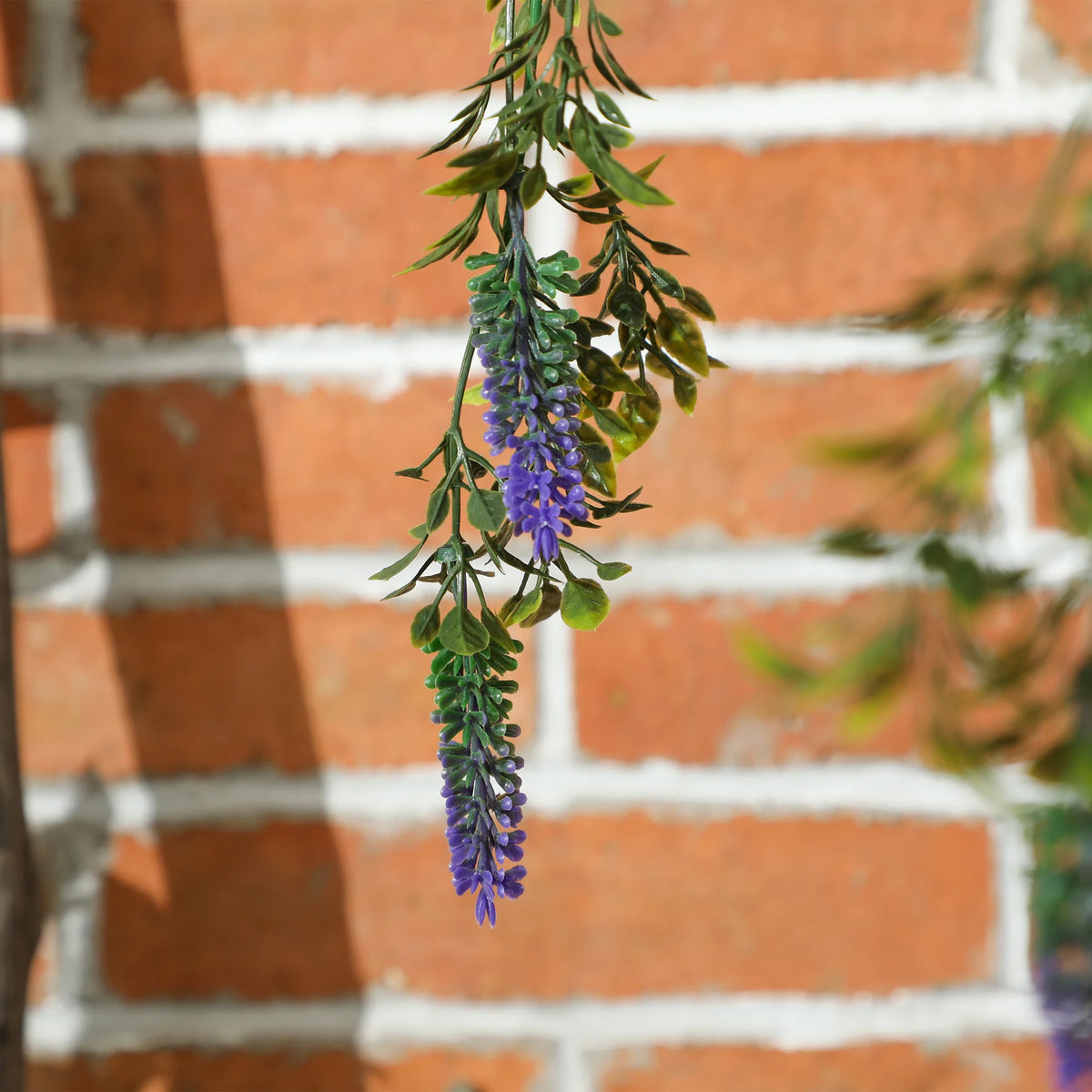 Set of 2 Artificial Plants, Lavender Flowers in Basket, Purple