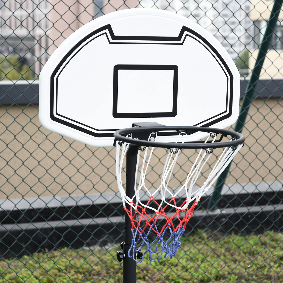 Portable Basketball Stand, 94-123cm Adjustable Hoop, Suitable for Poolside, Adults