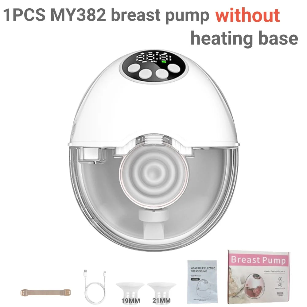 Breast Pump Electric Handsfree BPA Free with Heating & UV Sterilize Lid Optional Wireless Upgrade Wearable Breastfeeding Pump