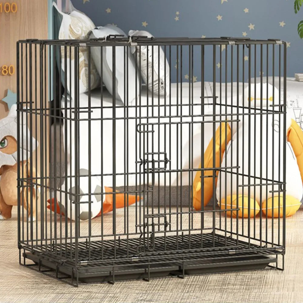 Large Heavy Duty Dog Crate 70x50x60cm Metal Pet Kennel Playpen with Leak-Proof Tray for Dogs