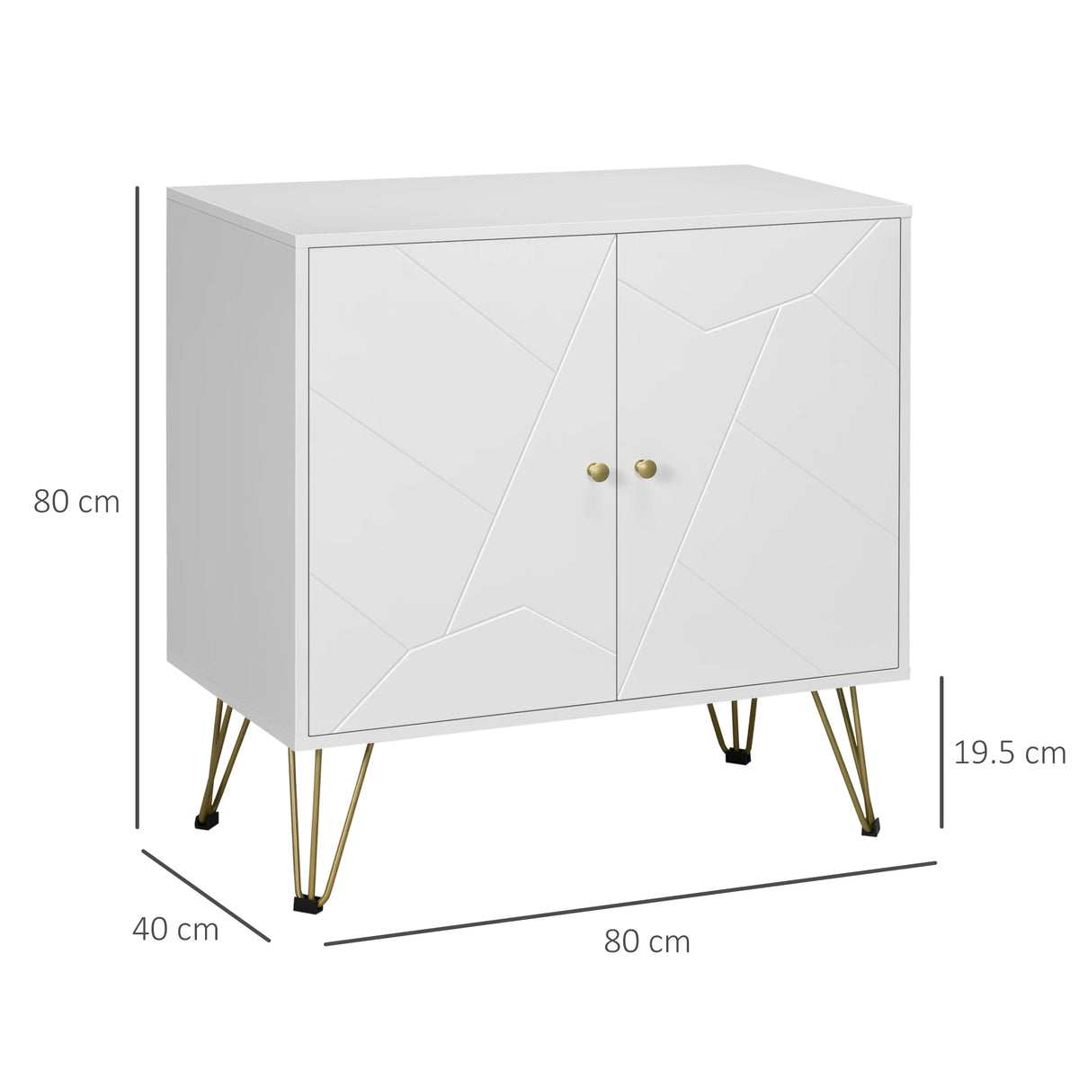 Freestanding Storage Cabinet with Adjustable Shelves for Living Room